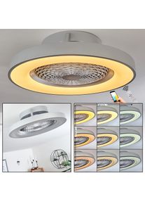 hofstein Ventilateur de plafond Penon LED Argenté, 1 lumière, Télécommandes