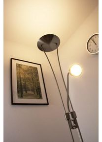 Lampadaire Trio 4264 LED Chrome, Acier inoxydable, Nickel mat, 1 lumière