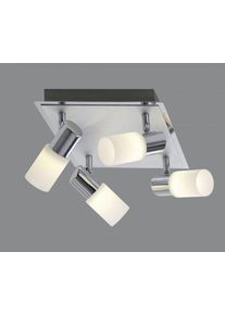 Plafonnier Trio 8214 LED Aluminium, Chrome, Acier inoxydable, 4 lumières