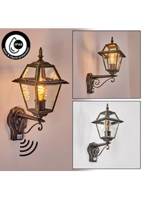 hofstein Fornelos Buitenlicht, Wandlamp voor buiten, Wandlamp Goud, Zwart, 1-licht, Bewegingsmelder