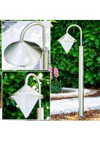 hofstein Kasan Aussenstehleuchte Edelstahl, Weiß, 1-flammig