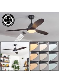 hofstein Mosstena ceiling light, Ceiling fan light LED Dark wood, black, 1-light source, Remote control