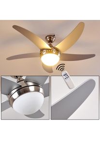 hofstein Ventilateurs de Plafond Morino Nickel mat, Argenté, 2 lumières, Télécommandes