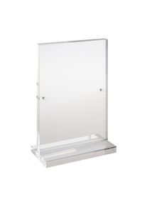 1 Porta avvisi da banco con base a T magnetico A6, acrilico (PMMA), trasparente