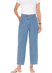 Dames 7/8-jeans van puur katoen blue-bleached Maat 52