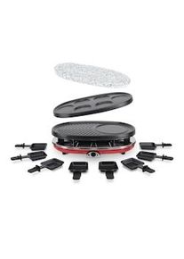 H.Koenig RP418, Raclette 8 personas 4 en 1, grill, crepera, plancha con piedra natural, 1500 W