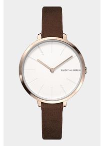Women's Watch - Rosegold - Surgical steel case, Sapphire-hardened mineral glass, Brown Leather Strap - 30mm , Miyota Quartz Movement - Lilienthal