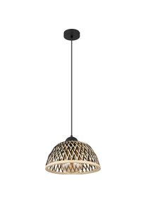 Globo, Pendelleuchte, Hängeleuchte Colly schwarz braun 1xE27 (E27)