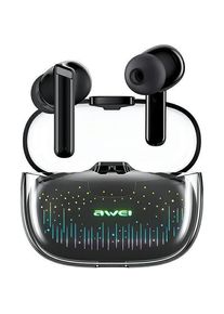 Awei słuchawki Bluetooth 5.3 T52 Pro2 TWS + stacja dokująca czarny/black (8 h, Docking, Kabellos), Kopfh&ouml;rer, Schwarz