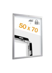1 Marco abatible B2, cierre con llave, impermeable plata, aluminio
