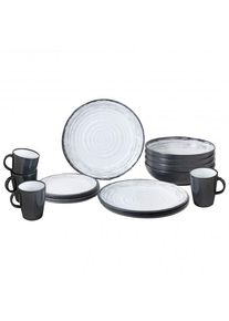 Brunner Lunch Box Set of dishes (16 Pieces, white/grey)