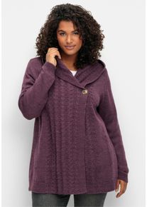 sheego by Joe Browns Dames Vest met capuchon en knoop in braamrood ,maat 40/42, Witt, 80% Polyacryl, 20% Polyester