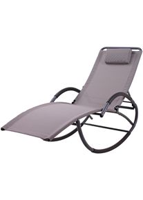 Garden Pleasure Gartenliege »Schaukelliege SIROS« BxLxH: 63x177x106 cm, inkl. Nackenkissen in grau