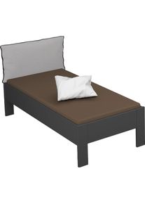 Rauch Futonbett »Aditio« Kopfteil Webstoff mit abgesetztem Keder in grau, Größe Liegefläche B/L: 90 cm x 200 cm