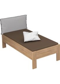 Rauch Futonbett »Aditio« Kopfteil Webstoff mit abgesetztem Keder in braun, Größe Liegefläche B/L: 90 cm x 200 cm