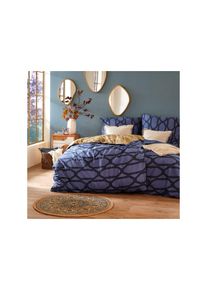 Parure de lit réversible à imprimé graphique - bleu - taille 135x200 cm avec coton - bonprix