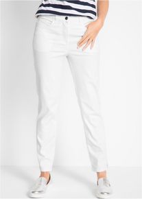 Pantalon droit et extensible taille mi-haute - blanc - taille 54 avec coton - bonprix