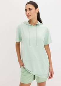 T-shirt de sport oversize avec capuche séchage rapide - vert - taille 42/44 (M) - bonprix