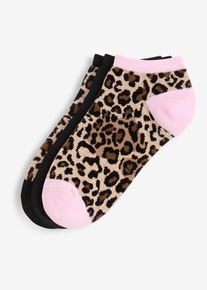 Lot de 3 paires de socquettes en coton mélangé - noir - taille 35-38 avec coton - bonprix