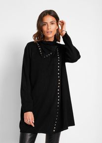 Gilet long en maille avec détails rivets - noir - taille 38/40 (S) - bonprix