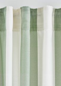 Rideau rayé avec polyester recyclé (1 pce) - vert - taille 145x140 cm - bonprix