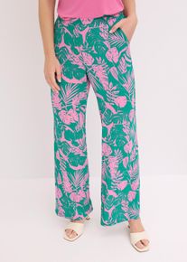 Pantalon imprim&eacute; - fuchsia - taille 42 - satin - bonprix