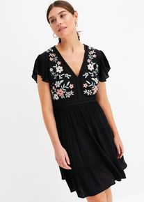 Robe à broderies - noir - taille 38 - bonprix