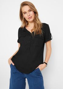 Blouse en viscose à manches courtes - noir - taille 42 - Viscose - bonprix