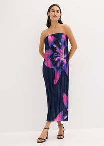 Robe bustier plissée en satin brillant - noir - taille 40 - bonprix