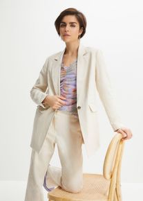 Blazer long en lin et viscose - beige - taille 50 - bonprix