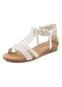 Lascana Dames slipper in offwhite ,maat 41, Witt, 100% Leer