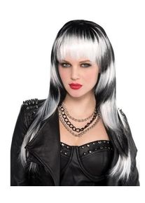 Amscan Perruque Moonlight argent-noir pour femme