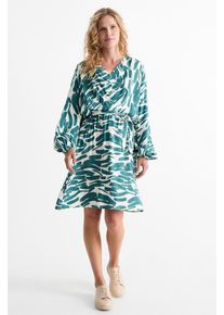 C&Amp;A Vestito di viscosa-fantasia, Verde, Taille: 42