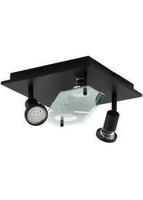 Eglo Led-Wandleuchte , Klar, Schwarz , Metall, Glas , F , 25x10x25 cm , Lampen & Leuchten, Innenbeleuchtung, Wandleuchten