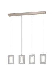 Eglo Led-Hängeleuchte , Nickelfarben , Metall, Kunststoff , rechteckig , F , 6x110x88 cm , Lampen & Leuchten, Innenbeleuchtung, Hängeleuchten, Pendelleuchten