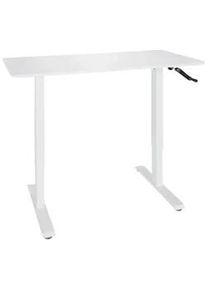 hjh OFFICE Mid.you Schreibtisch , Weiß , Metall, Holzwerkstoff , rechteckig , eckig , 60x74x120 cm , höhenverstellbar , Büromöbel, Schreibtische, Höhenverstellbare Schreibtische