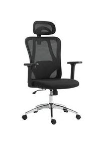 CLP Chefsessel Kunststoff schwarz , Schwarz , Textil , 70x113x62 cm , Arbeitszimmer, Bürostühle, Chefsessel