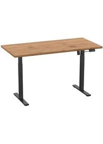 Mid.you Schreibtisch , Schwarz, Honigeiche , Metall, Holzwerkstoff , rechteckig , 50x71x110 cm , höhenverstellbar , Büromöbel, Schreibtische, Höhenverstellbare Schreibtische