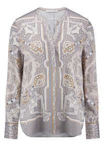 HERZENSANGELEGENHEIT HERZEN ́S ANGELEGENHEIT - Bluse mit V-Öffnung, grau, Gr. 36, Seide