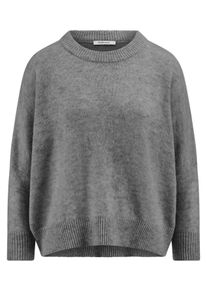 Peter Hahn - Rundhals-Pullover, grau, Gr. 36/38, Wolle