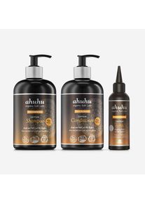 ahuhu THICKENING Routine de Soins Capillaires à la Caféine pour des Cheveux Épais 3 produits