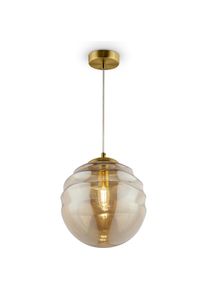 Maytoni, Pendelleuchte, Vinare Pendelleuchte, Hängeleuchte E14 Messing Bernstein, Amber Glas (E14)