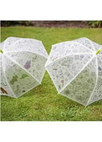 Esschert Design Regenschirm Blumen Grün/Weiss