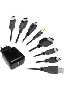 Egogear Ladekabel 7in1 Playstation, XBOX, Switch u.a. 1.5m (3DS, PSP, PS3, PS4, NDS, PS Vita, 2DS), Gaming Controller Zubehör, Schwarz
