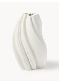 Wazon z porcelany Melody, W 18 cm Biały Porcelana Ø 12 x W 18 cm | Westwing Collection