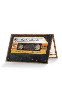 Einladungskarte 60. Geburtstag Retro Kassette, Karte im angesagten Look