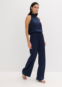 Tuta in satin operato, Blu, Taglia 54, bonprix