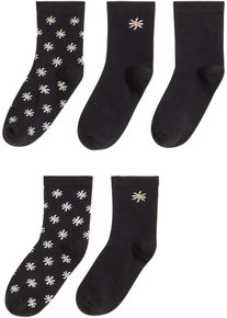 Calzini con bordo che non segna con cotone biologico (pacco da 5 paia), Nero, Taglia 39-42, bonprix