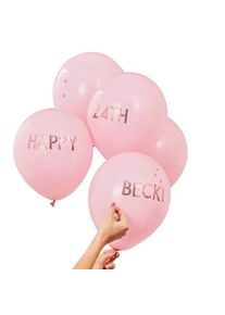 Ginger Ray 5 ballons personnalisables rose 30cm