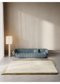 benuta Finest Tapis de laine Aspect Crème/Vert 160x230 cm - Tapis en fibres naturelles